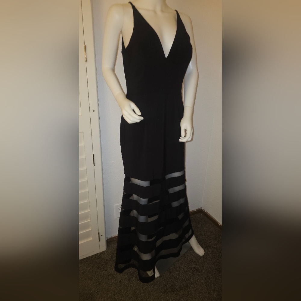 Betsy and Adam Women Dress Sz 12 Spliced Fishtail Illusion Gown